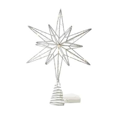 Imagem de Sclmgo Estrela de Natal Brilhante E Versátil com LED Integrado, Ideal para Decorar Sua árvore Dentro Ou Fora de Casa, Argent, Tamanho real