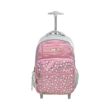 Imagem de Mochila Carrinho Preto e Lilás Kids Bolso Frontal Estrelas | Seanite-Unissex