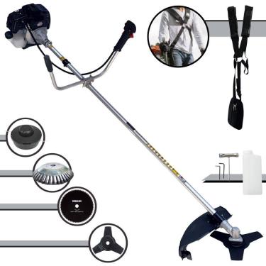 Imagem de Roçadeira Cortador de Grama RT43LB25A Toyama À Gasolina 2T 43cc 1,7HP 10000rpm Com Carretel + Faca 3 Pontas + Faca 80 Dentes + Escova de Aço 38 Cerdas