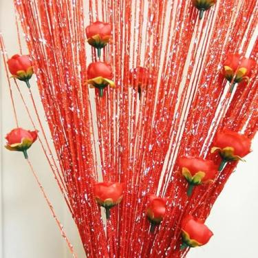 Imagem de Cortina para porta frontal, Cortina para porta - Cortinas com cercadura para | Painel de janela, cortinas de linha com design rosa, divisória de para moldura de, decoração de casa