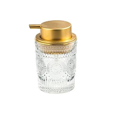 Imagem de Yalych Dispensador de sabão decorativo dispensador de sabão de vidro recarregável frascos de bomba de viagem versáteis dispensadores de loção de bancada ideais para banheiro, cozinha, acessórios de