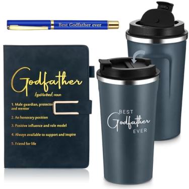 Imagem de Skybooly 3 peças de presentes de agradecimento do padrinho de 500 ml, copo de aço inoxidável A5, caneta esferográfica, melhor presente de todos os tempos para homens, presente de Natal, aniversário