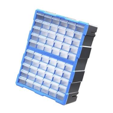 Imagem de Ｂｅｓｇａ Gavetas Armário de Armazenamento Organizador de Maquiagem Fácil Montagem Recipiente Prático com Gavetas Múltiplas Caixa de Ferramentas para Brinquedos, Azul 60 Gavetas