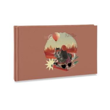 Imagem de Álbum de fotos Ical, encadernação fotolivro autocolante, com 12 páginas de papel rígido branco - compatível com Polaroid e Instax mini - linha Instalovers grande - modelo marrom balão viagem - 717