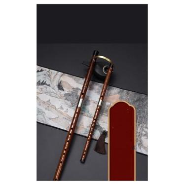 Imagem de Flauta de bambu profissional flauta amarga de duas seções flauta transversal cabeça preta flauta adulto para iniciantes (1 barra D)