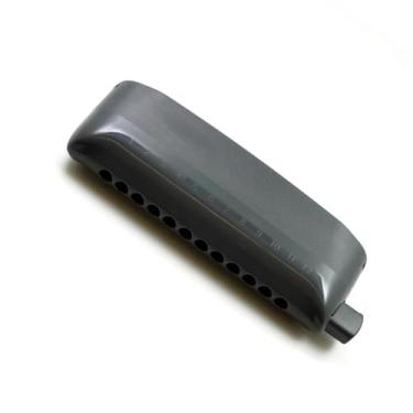 Imagem de Gaita cromática profissional de 12 furos com corpo de plástico durável cinza adequado para iniciantes (cor: C)