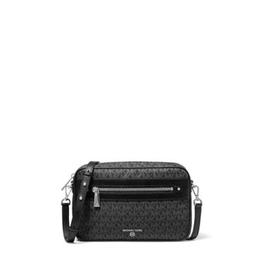 Imagem de Michael Kors Bolsa transversal Jet Set Charm de nylon, ferragens prateadas/nylon assinatura MK/preta
