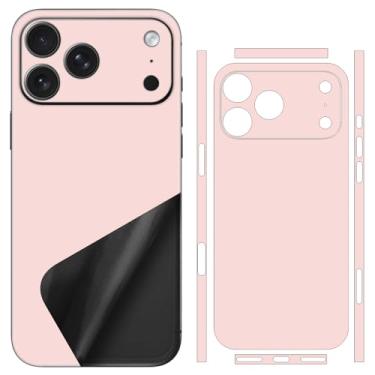 Imagem de SUKIDIOVQ Pacote com 2 para iPhone 17 Pro Max Skin Wrap usando adesivo de telefone 3M película decalque de vinil protetor de vidro para parte traseira lisa colorida