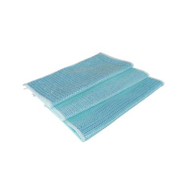 Imagem de Pano Multiuso Azul Kit 3 Malha Aramado Cozinha Limpeza