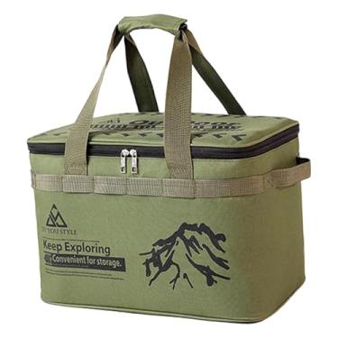 Imagem de Dynwave Mala de acampamento, bolsa de lona, ​​bagagem, grande capacidade, para viagens de fim de semana e piqueniques, Verde