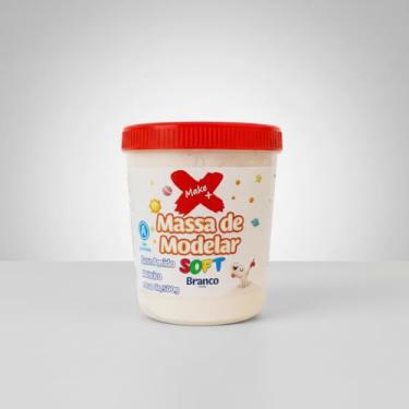 Imagem de Massa de Modelar Massinha Soft Branco, Base de Amido, Atóxica, 500g, Textura Macia, Lavável, para Atividades Educativas e Criativas
