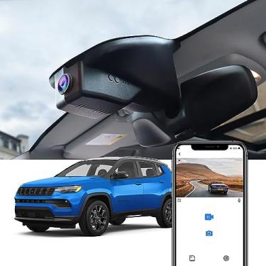 Imagem de Fitcamx 4K Dash Cam Adequada para Jeep Compass 2018-2025 (HD2-1518) Sport Latitude Limited Altitude Trailhawk, OEM Estilo, 2160P UHD Vídeo, WiFi&APP, Loop Gravação, G-Sensor, Plug & Play, 64GB Cartão