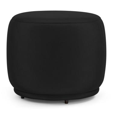 Imagem de Puff Decorativo Orgânico Living Molly Redondo Veludo Preto - Abmaza