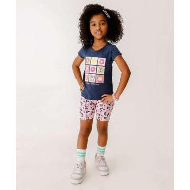 Imagem de Conjunto Infantil Estampa Flores Tam 4 a 10-25125 - VTL, Azul, 8