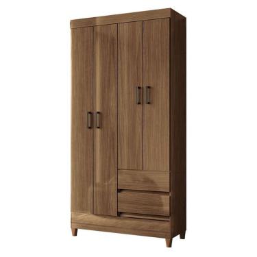 Imagem de Guarda Roupa Solteiro 4 Portas Com Pés Fit Jequitibá Acetinado - Santos Andirá
