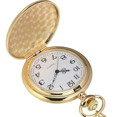 Imagem de Relogio de Bolso Antigo Quartzo Atlantis Aço Inoxidavel Casual A Prova d'agua Dourado