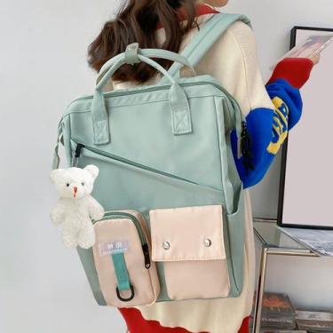 Imagem de Mochila Feminina Colorida C/Acessórios Semi Impermeavel Alças Ajustave