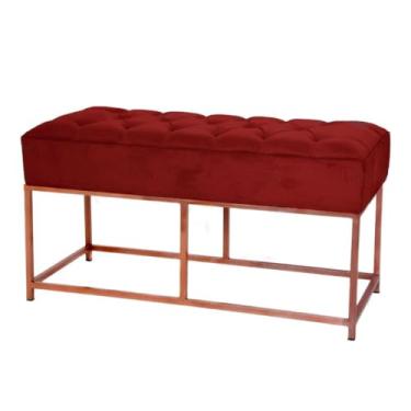 Imagem de Sofá de Canto Retangular em Veludo - Assento Espuma D33, Suporta 180kg - 14 Cores - Pronto Uso(Vermelho/Rose Gold)