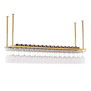 Imagem de APUM Suporte de taça, suporte de garrafa de vinho pendurado no teto, suporte de taça de vinho, restaurante, cozinhas, bar, prateleira de exibição de armazenamento de vinho