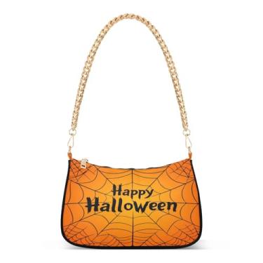 Imagem de CEBUGI Bolsas transversais femininas bolsa de ombro Happy Halloween bolsa clutch elegante com alça de corrente