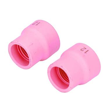 Imagem de Luqeeg Copo de Soldagem Cerâmico de 2 Peças para Wp9/17/18/20/25/26, Fácil de Transportar e Armazenar, Peças de Reposição para Bicos de Soldagem (Rosa)