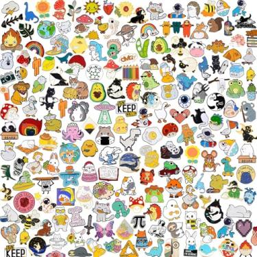Imagem de Conjunto de 50 broches esmaltados mistos a granel, emblemas de lapela, conjuntos de alfinetes de esmalte de planta de desenho animado, joias de botões engraçados para mochila, panos, chapéus,