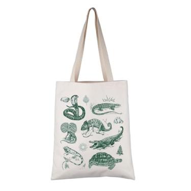 Imagem de VAMSII Bolsa para presente para amantes de répteis com design de répteis lagarto cobra tartaruga coleção bolsa de mão dono de réptil presente de criador, Design de réptil T