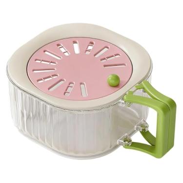 Imagem de AFXGUSD Cesto Escorredor de Frutas com Tampa, Recipiente para Guardar Roupas, Cesto para Uso Doméstico, Rosa, Tamanho real