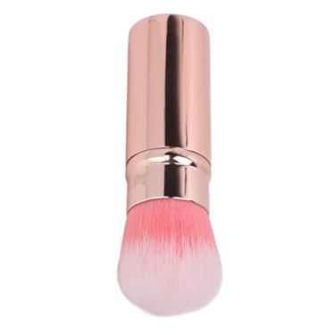 Imagem de Generic Escova de Blush Retrátil de Cabelo Macio Com Forte Aderência Em pó para Aparência de Maquiagem, para Uso Em Viagens, Cabelo de Fibra (Rosa)