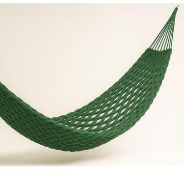 Imagem de Rede De Dormir Casal Descanso Trançada Em Algodão (Rede Trançada Verde Floresta)