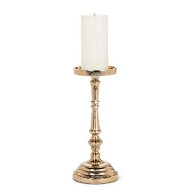 Imagem de Abbott Collection Suporte de pilar clássico pequeno - alumínio, banhado a ouro (30 cm A)