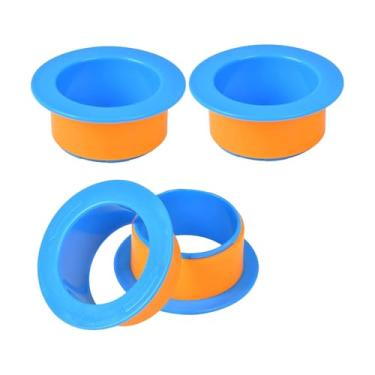 Imagem de KiBcsLic Dispensador de filme stretch de 4 peças, dispensador de filme termoencolhível, protetor compacto para paletização, alças para paletização, alça para, 76mm, Laranja Azul