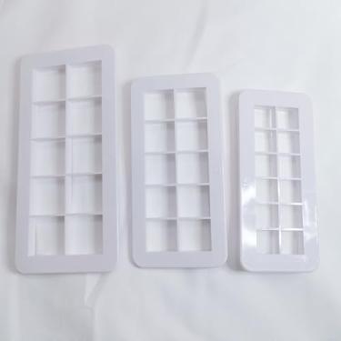 Imagem de Craft Supply Co. Conjunto de moldes de fundição de resina, formas geométricas em 3 tamanhos, modelos de plástico branco para fabricação de joias, ferramentas de artesanato DIY (quadrado)