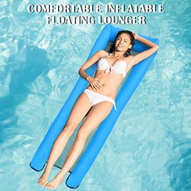 Imagem de Espreguiçadeira inflável flutuante portátil para piscina reclinável para piscina