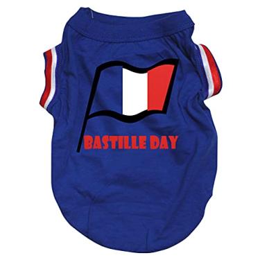 Imagem de Petitebella Camisa para cachorro França Dia da Bastilha (azul, médio)