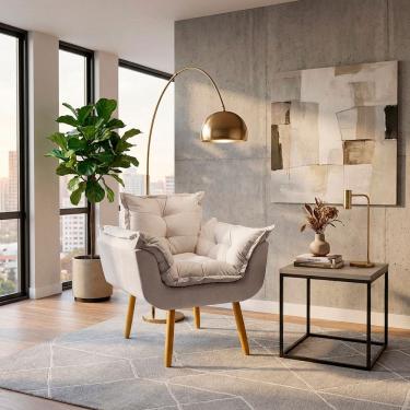 Imagem de Poltrona Decorativa Alice Confortável Para Sala Recepção Manicure Consultório Tecido Suede