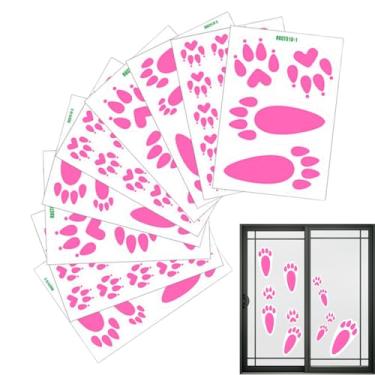 Imagem de Pegadas De Coelho Da Páscoa | 9 Adesivos Decorativos de PVC Adesivo Dupla Face,Autocolantes de Pegadas de Pata de Coelho | para Vidro Espelho Porta Frigorífico Quarto Cozinha Sala Loja