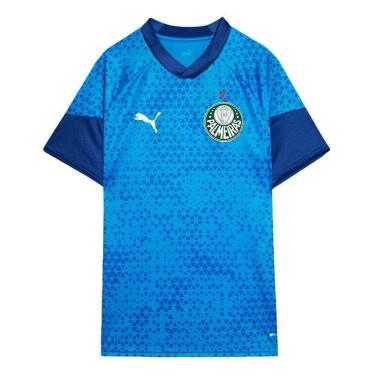 Imagem de CAMISA DE TREINO E VIAGEM PUMA PALMEIRAS 2024 MASCULINA - AZUL GGGG-Masculino