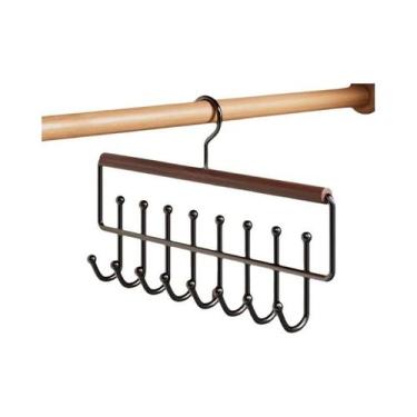 Imagem de Organizador De Chapéus De Madeira Versátil Com Ganchos Para Bonés, Cin