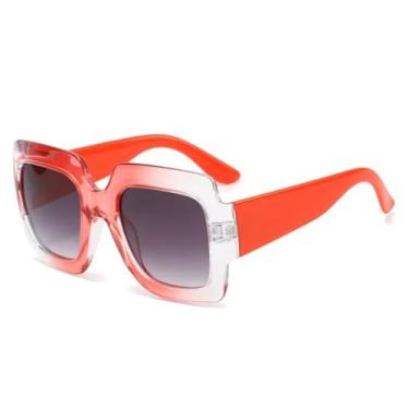 Imagem de Óculos de Sol UV400 - Tamanho Grande com Estampa de Leopardo e Lentes Degradê para Homens e Mulheres, Ideais para Esportes ao Ar Livre, Corrida e Ciclismo, Laranja