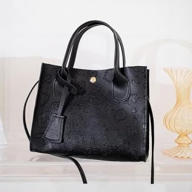 Imagem de Bolsa transversal com alça pequena – Bolsa feminina tipo barril, Preto, Bolsa quadrada pequena transversal
