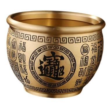 Imagem de Fenteer Tigela da Fortuna Feng Shui, Tigela Decorativa, Ornamento de Mesa, Bacia da Fortuna em Latão para Sala de Estar e Decoração de Casa, Style B