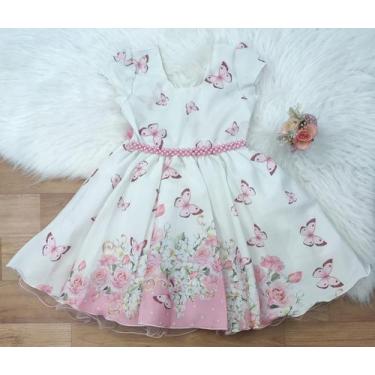 Imagem de Vestido de Festa Infantil Jardim Borboleta Rosa - Xuxuzinhos Baby, Beg