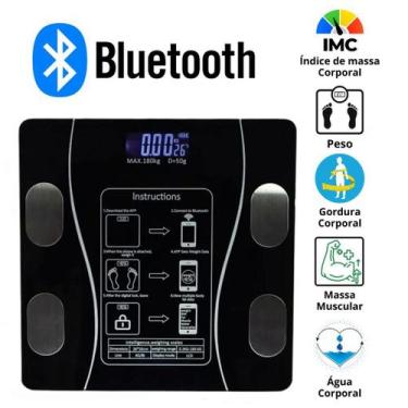 Imagem de Balança Digital Bioimpedância Inteligente App E Bluetooth - MS Fisio