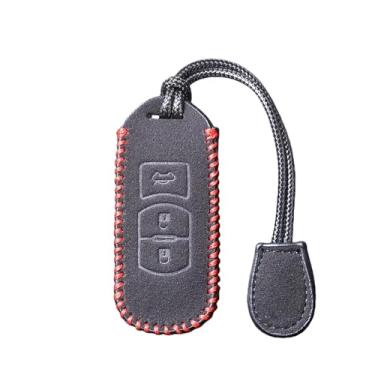Imagem de Capa de couro para chave de carro compatível com Mazda 2 3 6 Axela Atenza CX-5 CX5 CX-3 CX-7 CX8 CX-9 2016 2017 2018 Smart 2/3 Botões Bolsa automática(YY-FMP-020-3-RED)