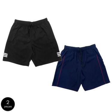 Imagem de Kit 2 Shorts Black Bear Bermudas Básicas Tactel Liso Lisa Masculina Casual-Masculino