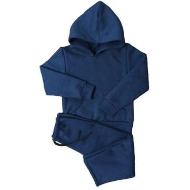 Imagem de Conjunto de moletom infantil canguru azul marinho 6 a 10 anos - Bella 