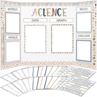 Imagem de Dispowreath 114 peças de suprimentos para quadro de feiras de ciências, inclui autoadesivos, títulos de projetos justos, legendas, apresentação, ciência, boletim, letras, adesivos para sala de aula