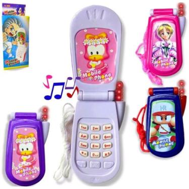 Imagem de Celular Brinquedo Infantil Musical para Crianças Toca Musica Som e Fal