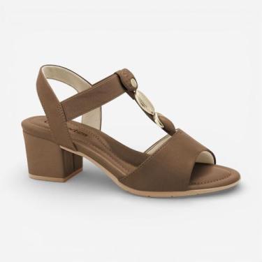 Imagem de Sandália Comfortflex Salto Bloco Marrom, Cacau, 37